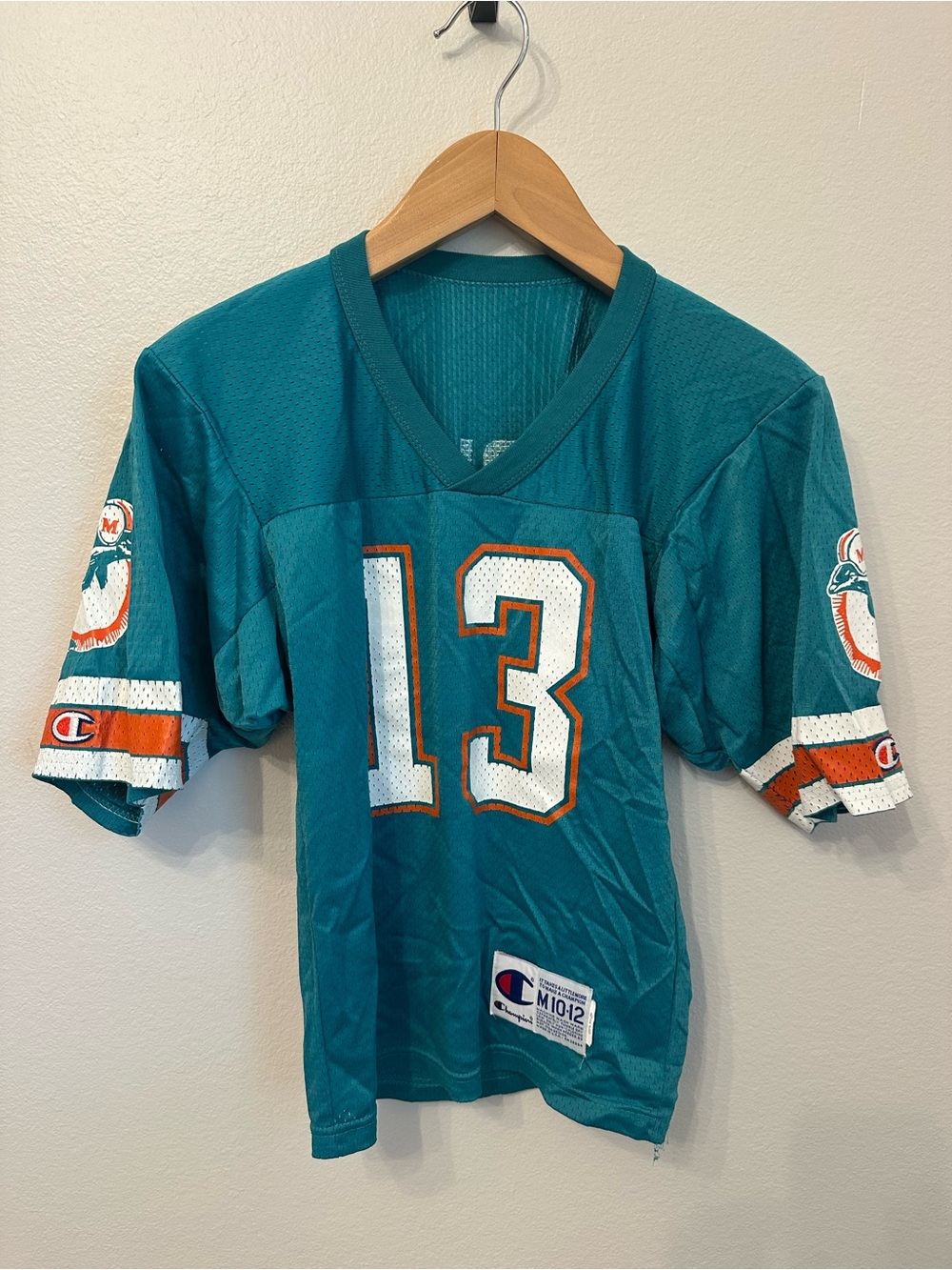 Champion Teal Kids Miami Dolphins Football Jersey #13 Dan Marino Vintage